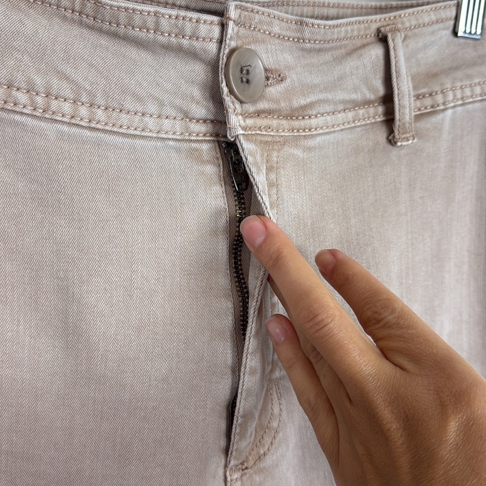 OAT New York Wide Leg High Waist Stretchy Tan Pants Size 8/29 - Picture 2 of 5